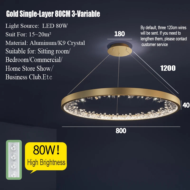 Modern Circle Rings Led Ceiling Chandelier
