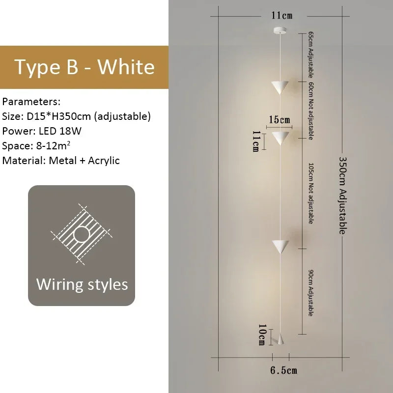 Linear Pendant Light Black Hanging Lamp