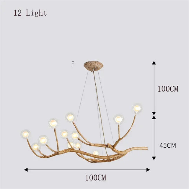 Nordic Tree Branch Glass Ball Pendant Chandeliers