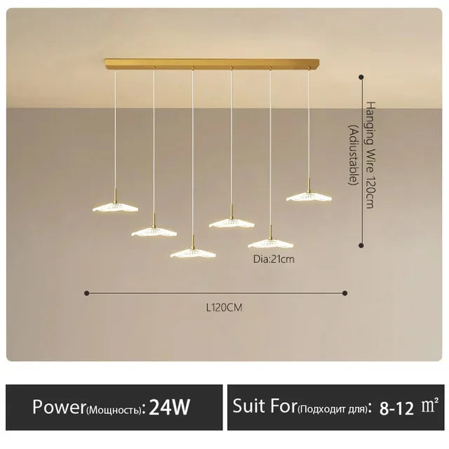 LED Lotus Leaf Restaurant Chandelier
