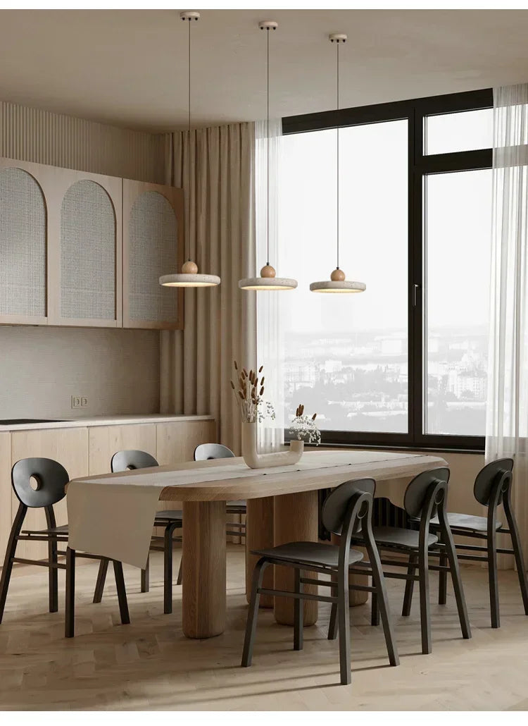 Modern Natural Stone LED Pendant Light Nordic Retro Travertine Chandelier for Dining Room Beside Home Decor Light Fixtures