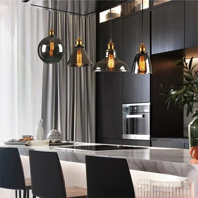 Nordic American Style Country Simple Industrial Vintage Glass Chandelier Creative Living Room Restaurant Bar Light Fixture