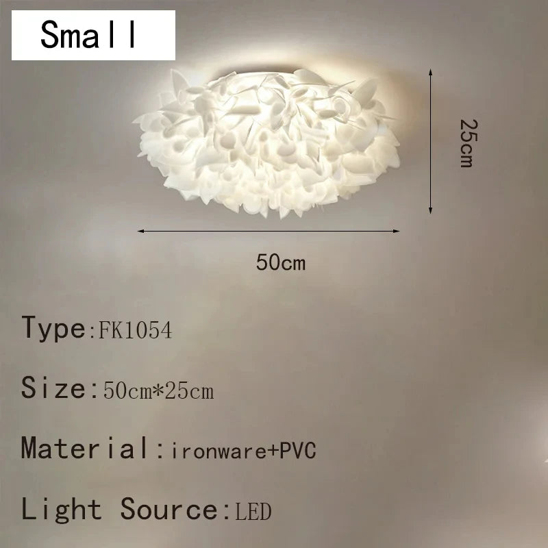 Beautiful White Flower Pendant Light Changeable Dimmable Lamp For Parlor Bedroom Dining Room Dropshipping Cord Adjustable