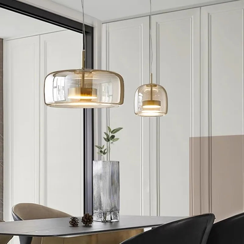 Modern Nordic Crystal LED Pendant Lights Living Room Home Decor Hanging Lamp Ceiling Light Fixture Living Dining Room Chandelier