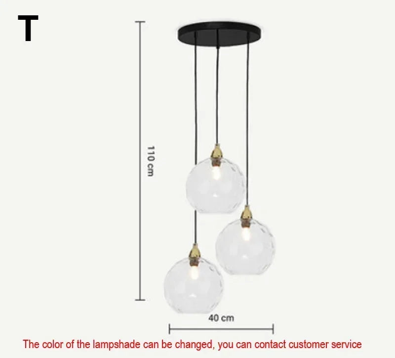 Nordic Stained Color Glass Chandelier