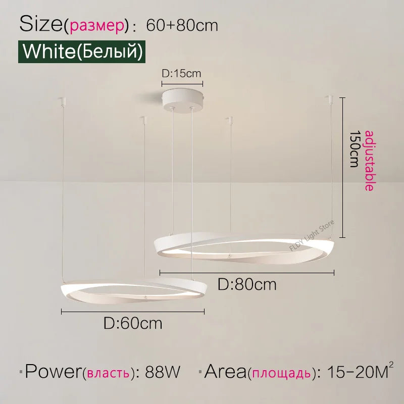 Living Room Chandelier Nordic pendant lamp Modern Dining room Chandelier Ring Lamp Bedroom Restaurant Lamps LED Ceiling lights