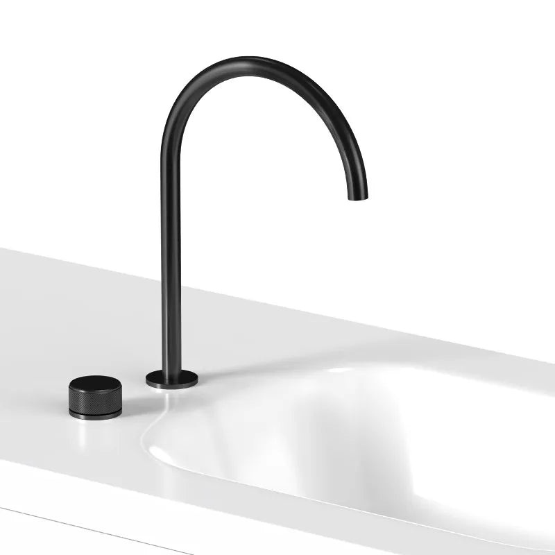 Widespread Basin Faucet Bathroom White Black Sink Faucet Single Lever Brass Rotation Hot Cold Sink Mixer