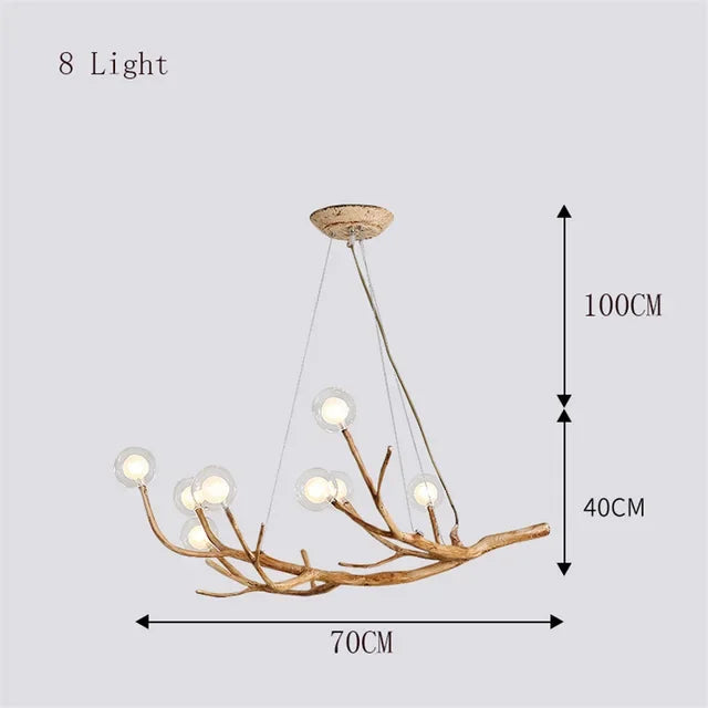 Nordic Tree Branch Glass Ball Pendant Chandeliers