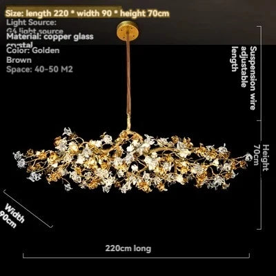 Coppe Ceiling Crystal Branch Chandeliers