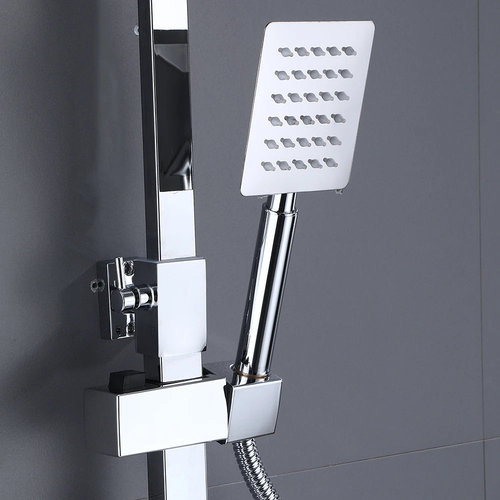 Stainless Steel Shower Faucet Set Rainfall Sliver High Quality All Metal Bathtub Mixer Tap 4-way With Bidet
