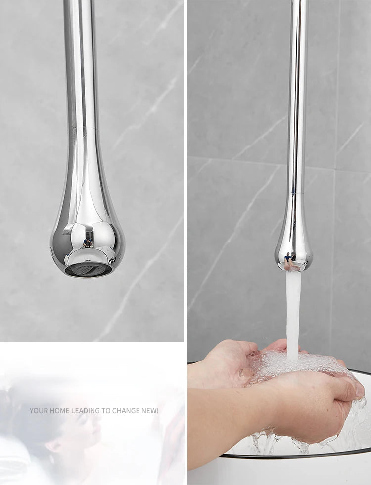 BAKALA Water Drop Hang Ceiling Faucet Bathroom Basin Bathtub Tap Solid Brass Hot Cold Water Sink Mixer Tub Hardware