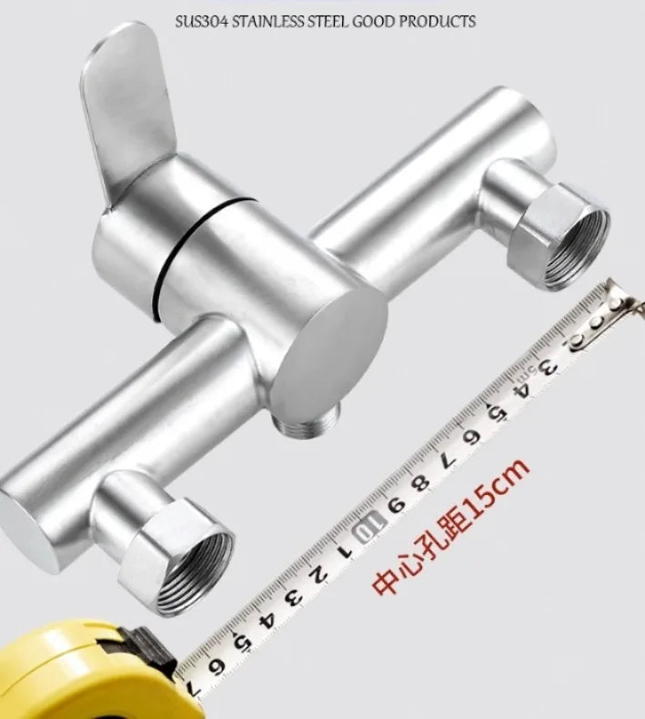 SUS304 stainless steel bathroom shower faucet wall-mounted shower cylinder faucet hot and cold water control valve switch faucet