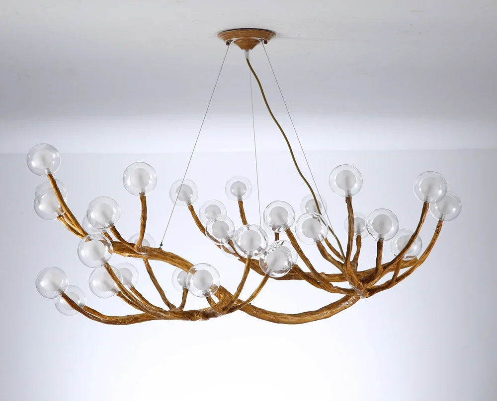 Nordic Tree Branch Glass Ball Pendant Chandeliers
