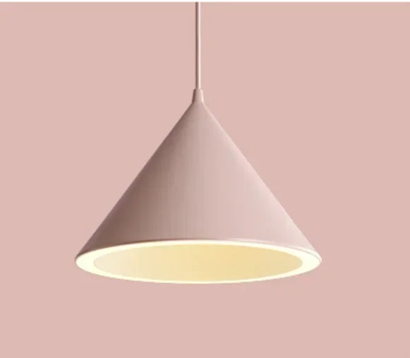 Modern Led Pendant Light Fixture With Aluminum Lampshade For Diningroom Cafe Bar Restaurant Nordic Cone Hanging Lamp Lampadario