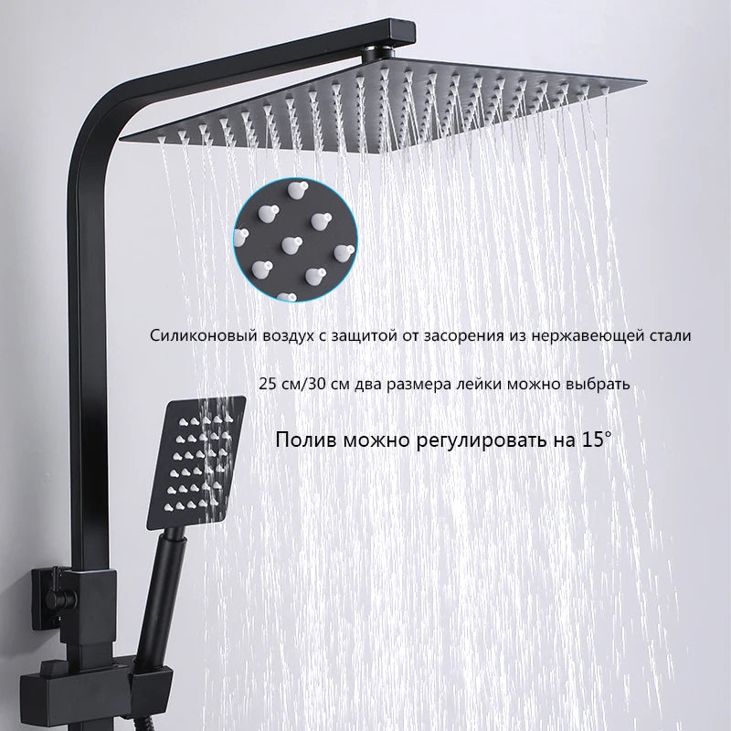 Brass Bathroom Faucet Shower System Shower Faucet Rainfall Shower Set Modern Showers For Bathroom With Shelf Shower System Set