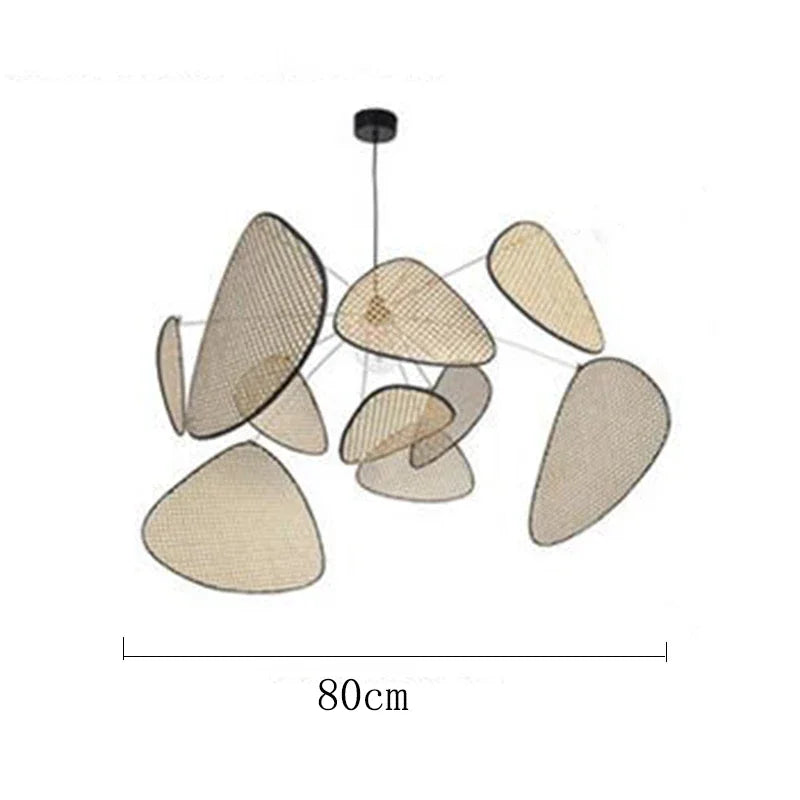 New Chinese Style Pendant Lights Black Rattan Suspension Luminaire for Restaurant Dining Room Home Decor Designer Light Fixtures