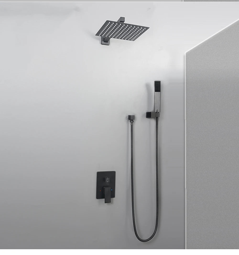 Thermostatic Shower Faucet Chrome Waterfall Rain Shower