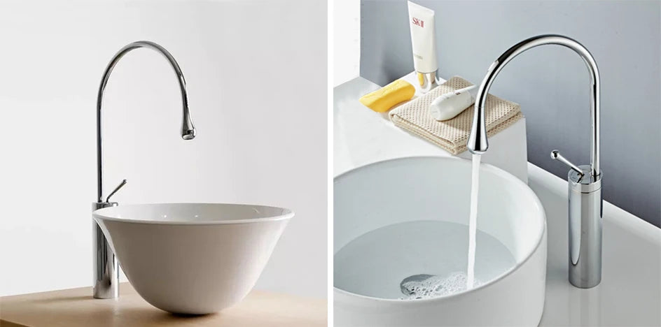VGX Bathroom Faucets High Basin Mixer Sink Tall Faucet Gourmet Washbasin Taps Water Tap Hot Cold 360 Tapware Crane Brass Black