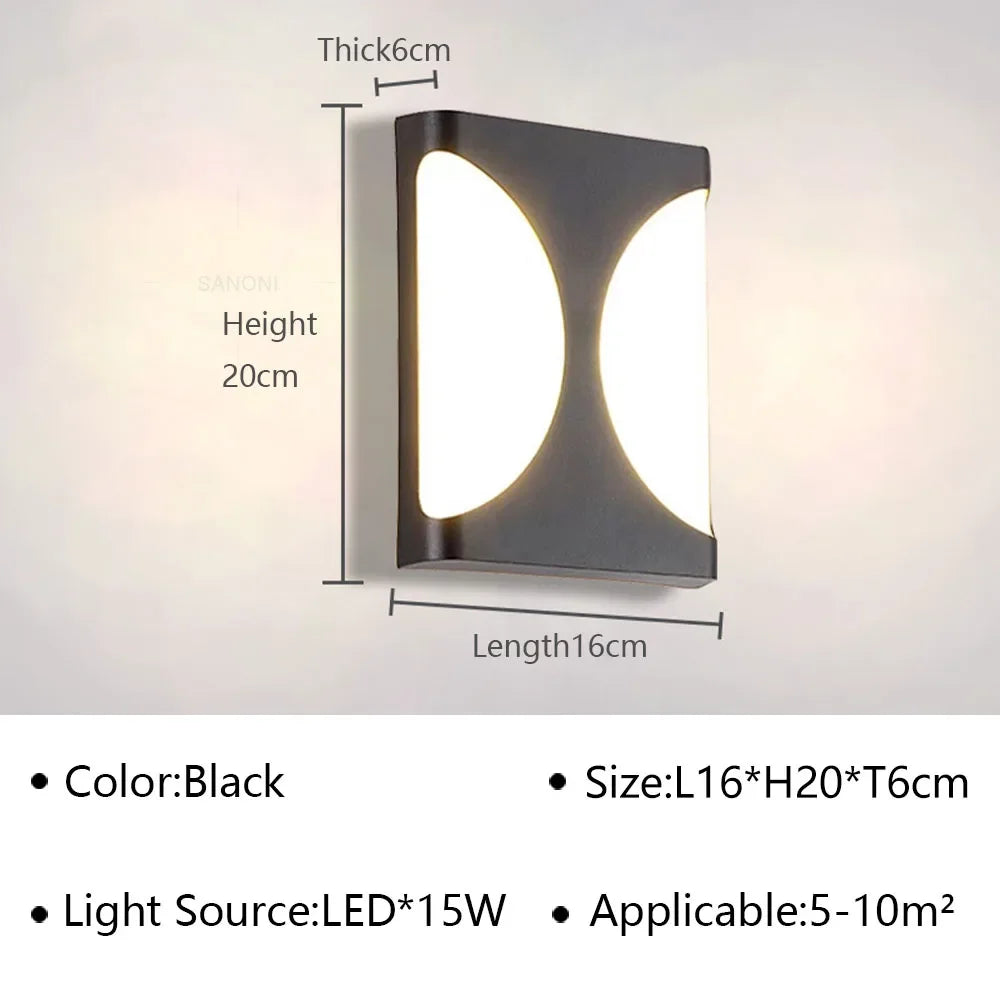 Modern LED Wall Lamp Outdoor Waterproof Wall Sconce