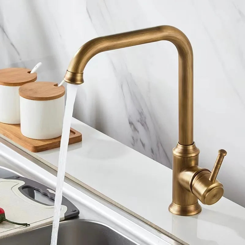 Basin Faucet Total Brass Lead Free Single Lever Hot and Cold Antique Mixer Sink Tap Bathroom Mixer