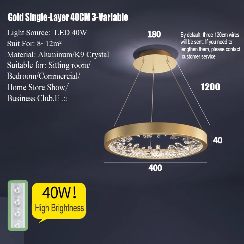 Modern Circle Rings Led Ceiling Chandelier