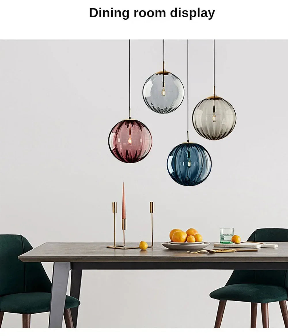 Nordic Stained Color Glass Chandelier