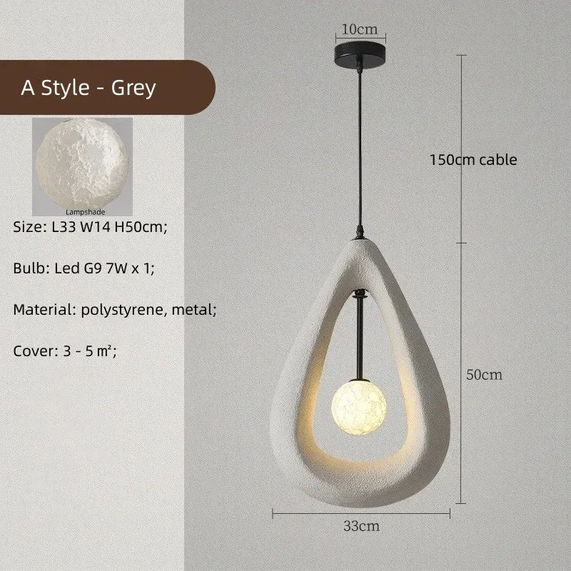 Nordic White Grey Pendant Lights Led Hanging Lighting Minimalism Suspend Bedroom Home Decor Indoor Lamps Fixtures G9 Lamp Bulb