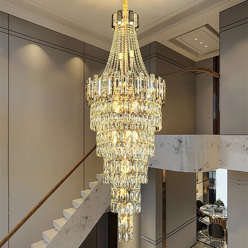 Long Crystal Chandelier