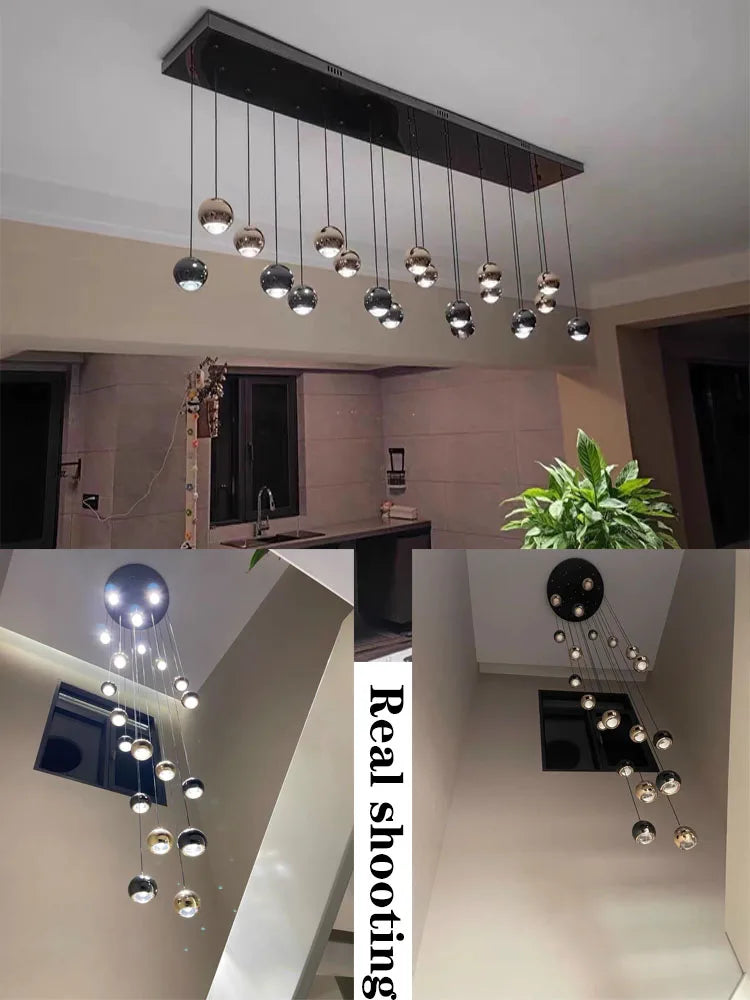 Pendent Lamp Stairs Chandelier lighting Living room Modern Pendant Lights for Kitchen Island Lustre stairs Hanging Ceiling Lamp