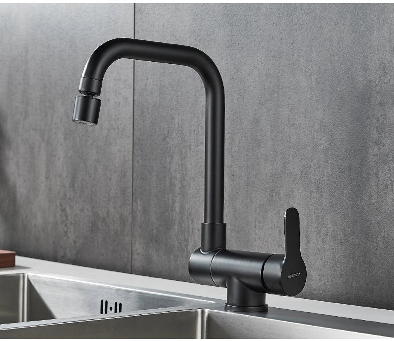 Deck Mounted Black Kitchen Faucets Pull Out Hot Cold Water Filter Tap for Kitchen Two Ways Sink Mixer Kitchen Faucet EL9005