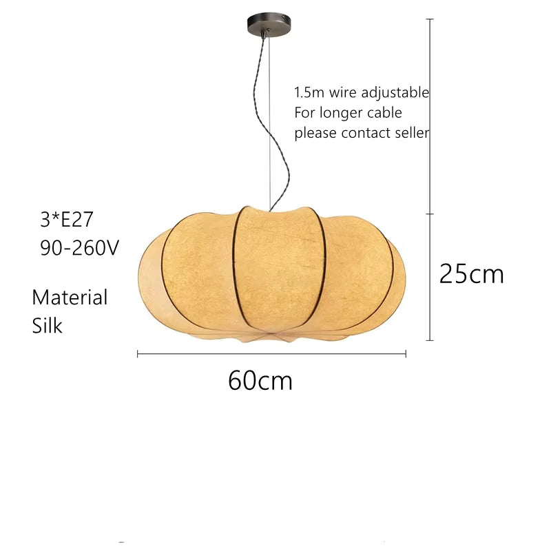 Cirrus Pendant light Special-shaped Silk Lights Creative Design wabi sabi light for Living Room Dining Room office desk light