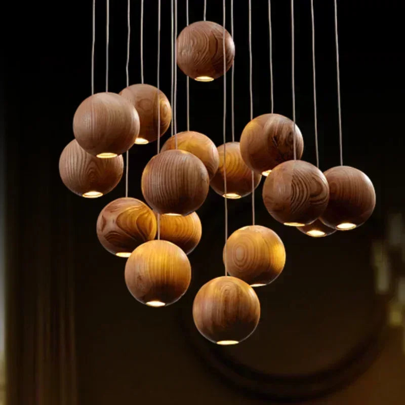 Solid Wood Creative Art Pendant Light