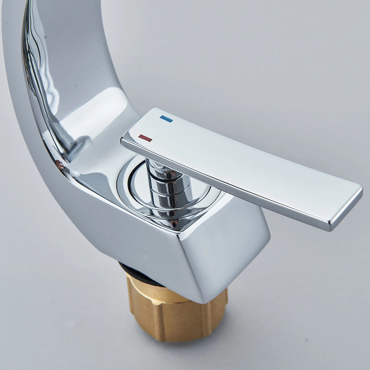 FMHJFISD Chrome Basin Faucet Stainless Steel Hot Cold Water Mixer Tap Single Handle Deck Mounted Washbasin Crane For Bathroom