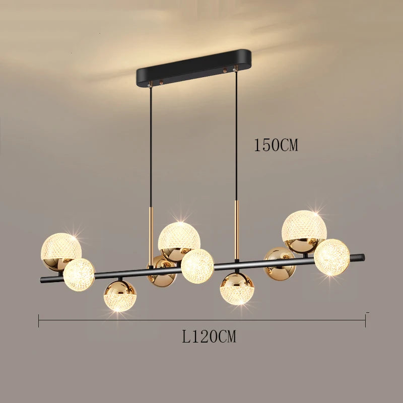 Modern Gold and Black Linear Nordic Chandeliers