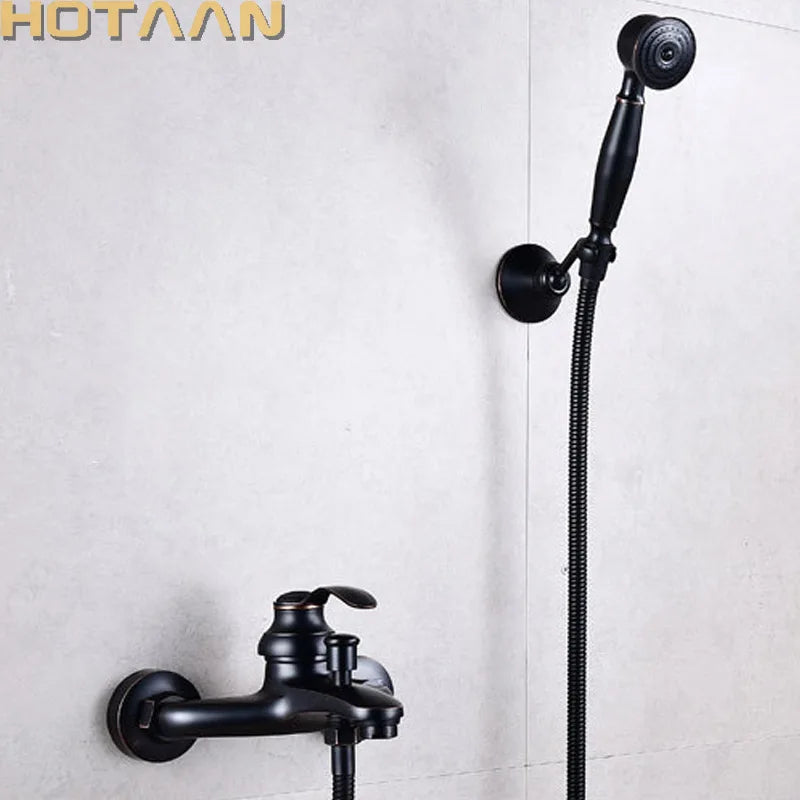 Bathroom Bath Wall Mounted Hand Held Antique Brass Shower Head Kit Shower Faucet Sets YT-5340