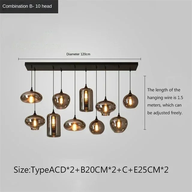 Modern Glass Chandeliers For Dining Tables Living Room Kitchen Office Coffee Hanging Lamp Nordic Home Pendan Light