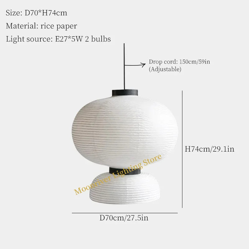 Wabi Sabi Pendant Lamps Rice Paper Chandelier Japan Style Hanging Light for Ceiling Living Room LED Light Room Decor Lustre