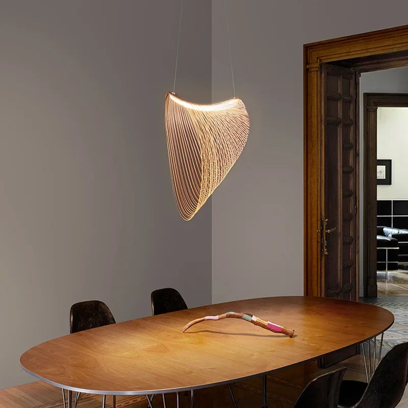 Modern LED Pendant Lights Wooden Bird's Nest Hanging Chandeliers Dining Room Kitchen Restaurant Decor Suspension Lamps