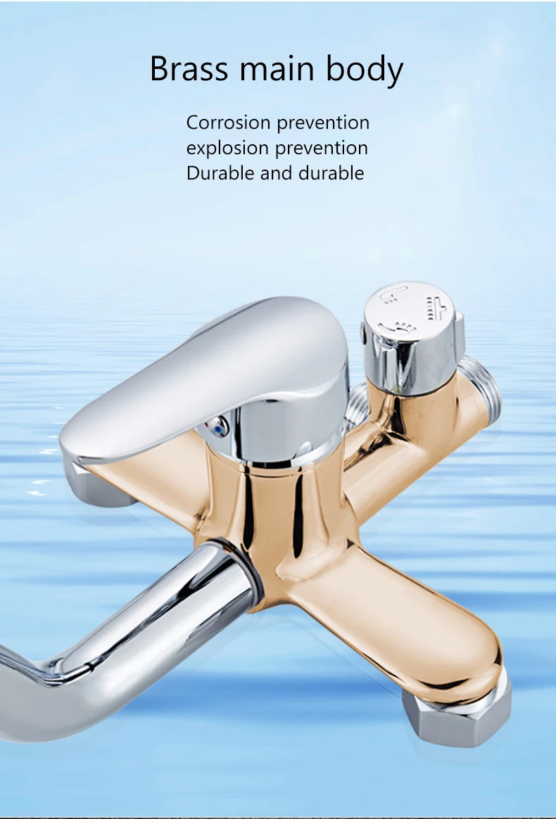 Black/Chrome Plating Bathroom Shower Set Household Copper Faucet Wall-mounted Bathtub Rain