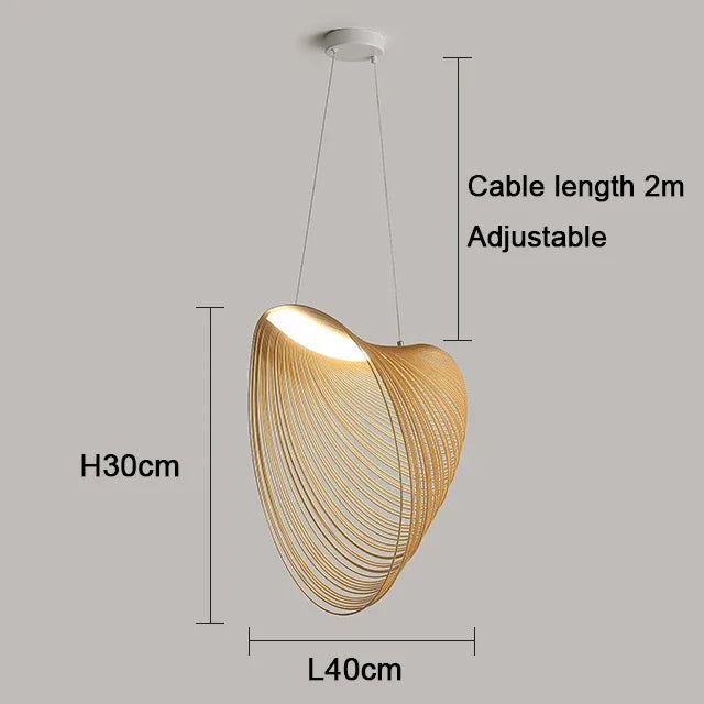 Modern LED Pendant Lights Wooden Bird's Nest Hanging Chandeliers Dining Room Kitchen Restaurant Decor Suspension Lamps