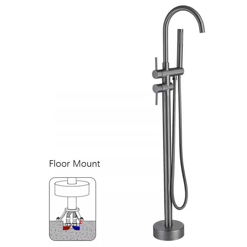 Brass Bathtub Faucet Freestanding Tub Filler Faucet Standing High Flow Shower Faucets Wall/Floor Mount Bathtub Faucet