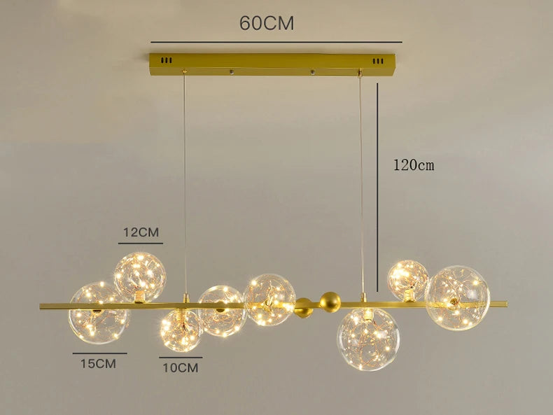 Nordic Chandeliers with 8 Oversized Glass Bulbs