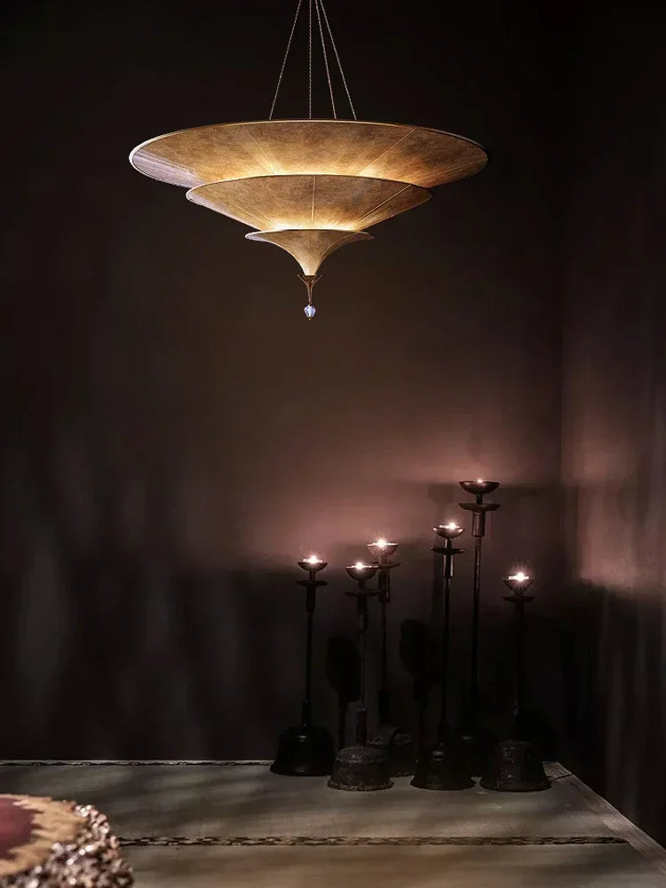 Buddhist Mood Teahouse Chandelier Southeast Asian Hanging Lamp Wabi Sabi Pendant Light for Home Staircase Decor Room Lustre