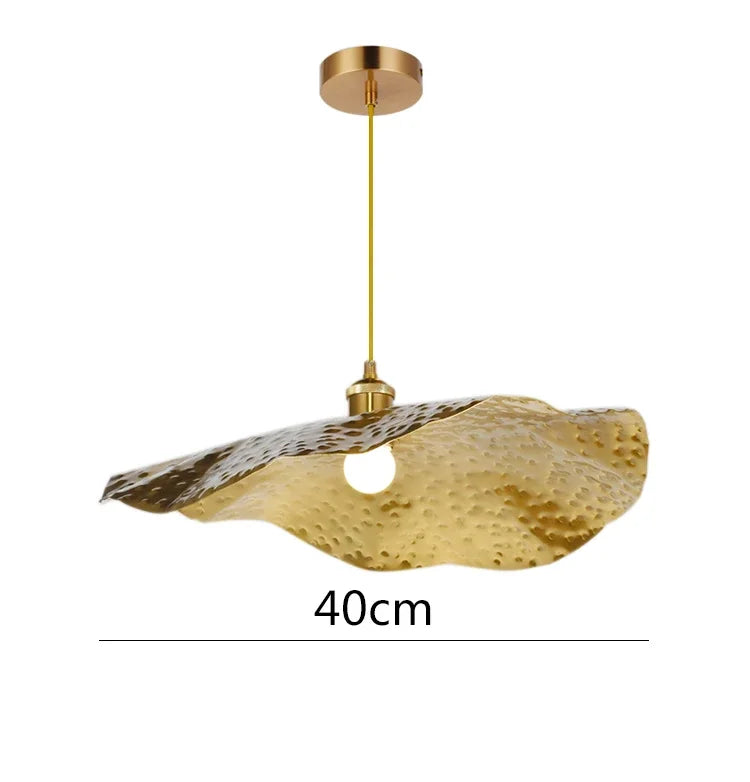 New Chinese Style Creative Zen Lotus Leaf Chandelier Wrought Iron Tea Table Retro Dining Bar Tea Room Hot Pot Shop LED Light