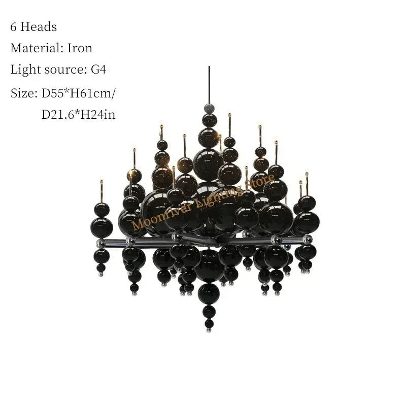 Black Metal Bubble Luxury Ceiling Pendant Lamp