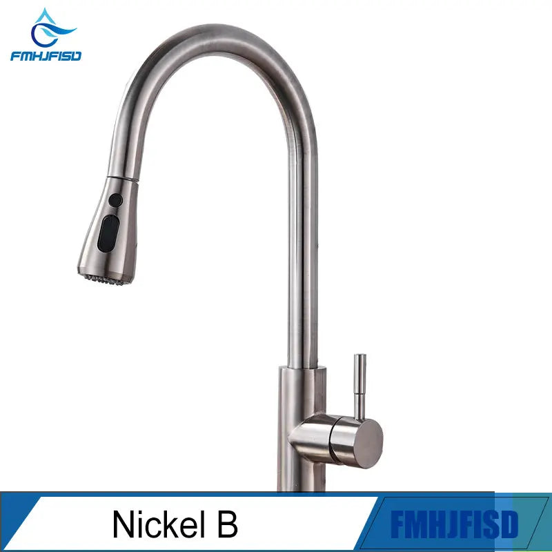 FMHJFISD Kitchen Faucet Brushed Gold Pull Out Kitchen Sink Water Tap Single Handle Mixer Tap 360 Rotation Kitchen Shower Faucet