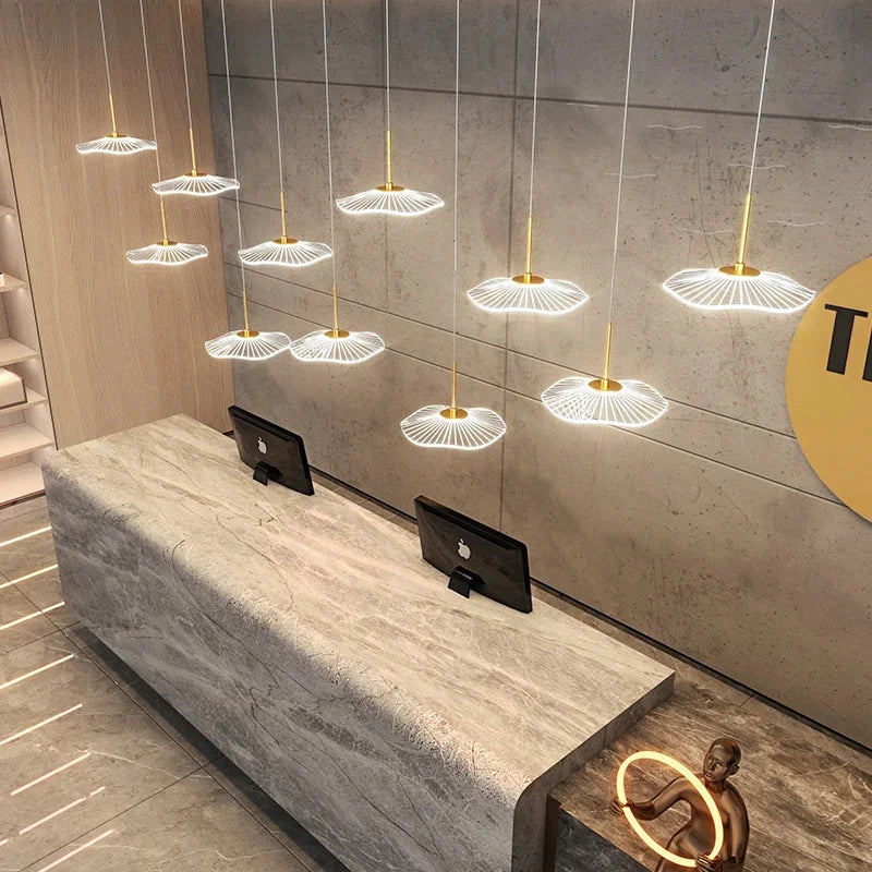 LED Lotus Leaf Restaurant Chandelier