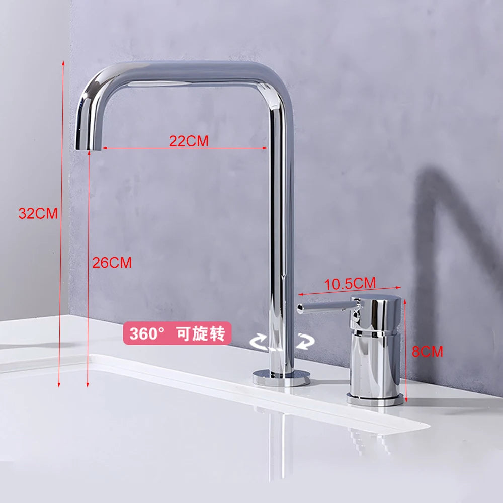 Black Thin style Bathroom Sink Faucet Modern Mixer Hot Cold Water Tap Waterfall Deck Mounted Vessel Sink Faucet