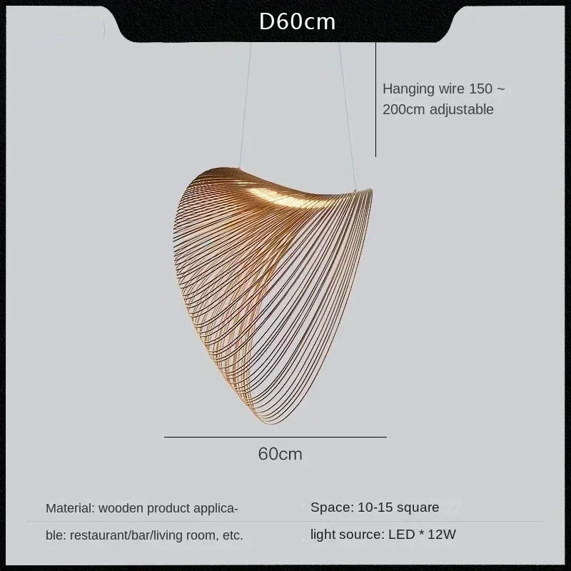 Italian Creative Minimalist Straw Hat Linear LED Pendant Lamps