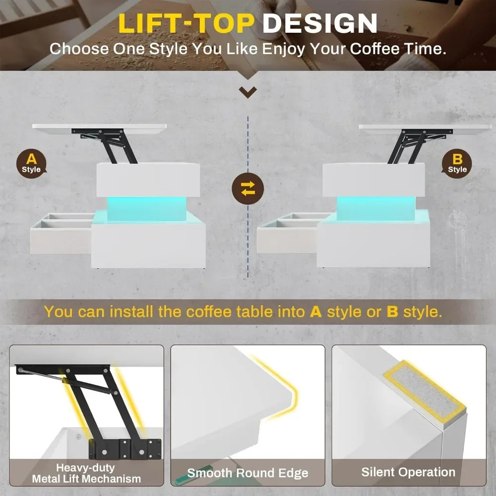 Lift Top Coffee Table with Storage